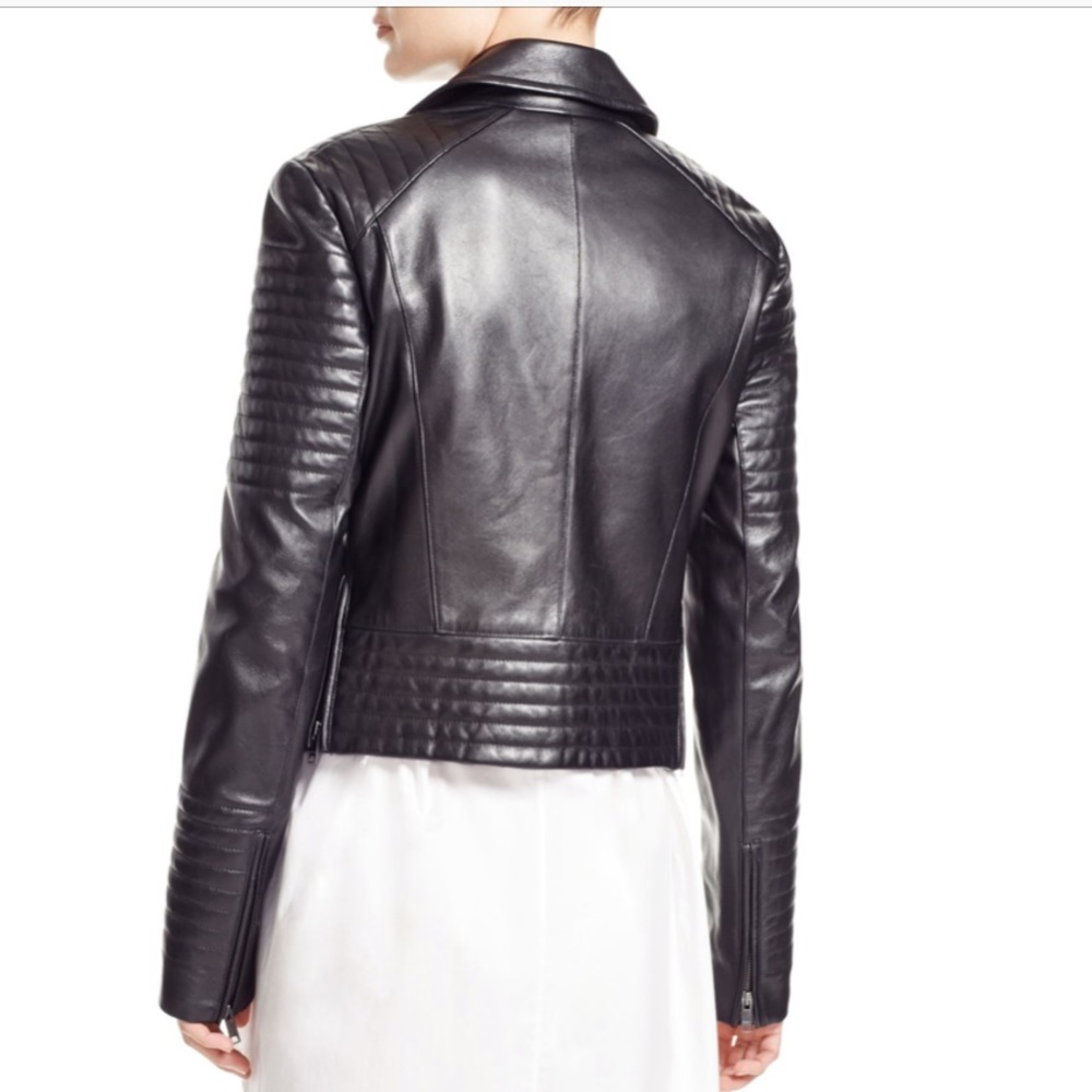 Black Leather Moto Jacket - Picture 1 of 7